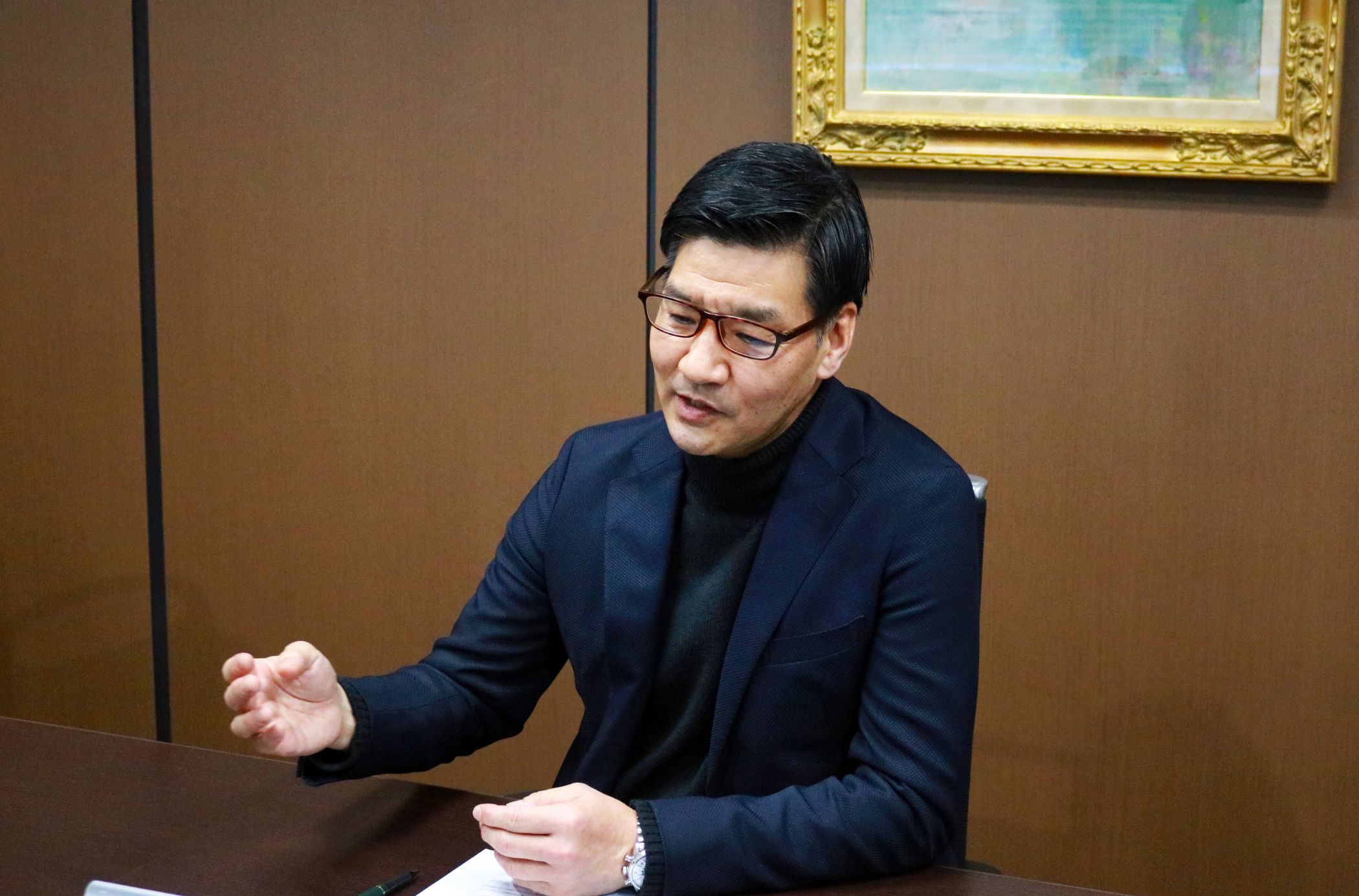大和ハウス・アセットマネジメントの支援事例インタビューにおける、加藤氏のTNFDの笑顔のカット